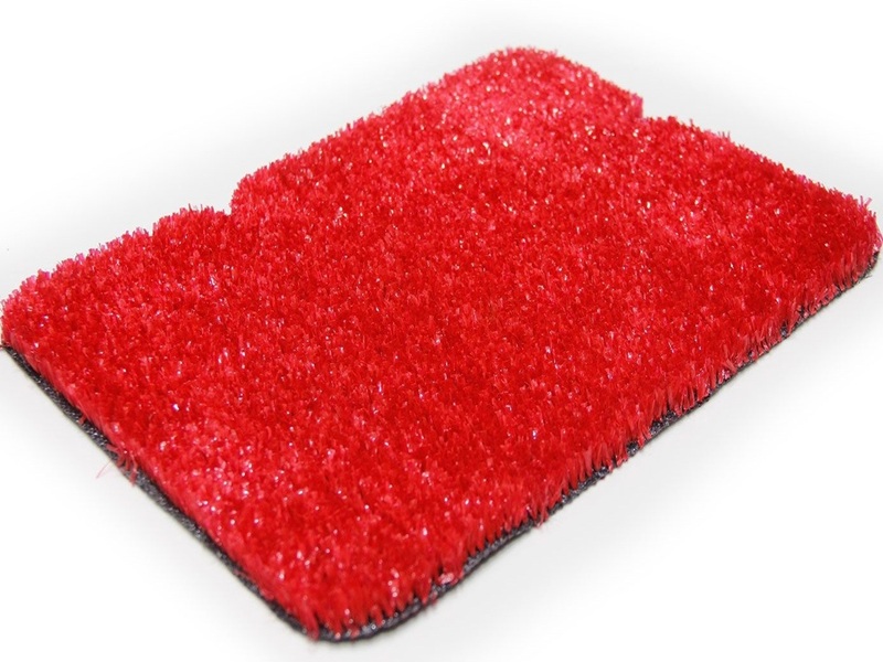 Kırmızı sentetik çim - profesyonel kalite yoğun kullanım kırmızı çim halı, spor sahası ve tenis kortu için solmaz renk